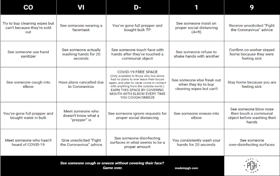 Coronavirus Cancelled Your Plans? Play COVID-19 Bingo! - Made In PGH