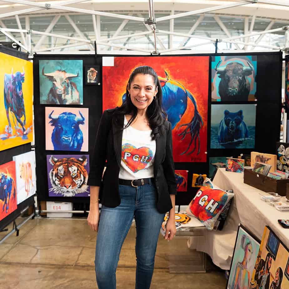 A photo of a vendor at Handmade Arcade.