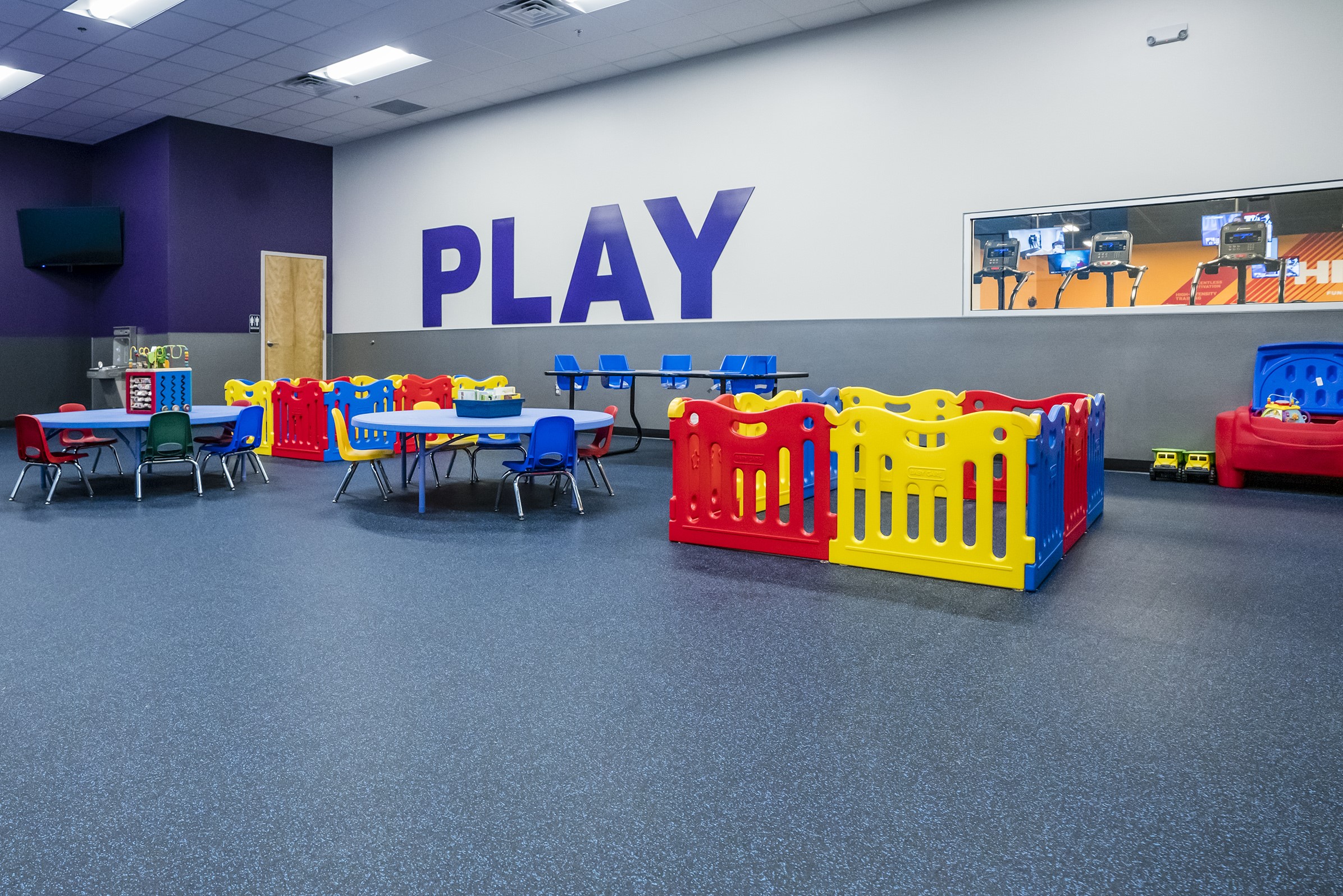 The Kid's Crunch Babysitting room at Crunch Fitness -- work out with peace of mind that your kids are taken care of.
