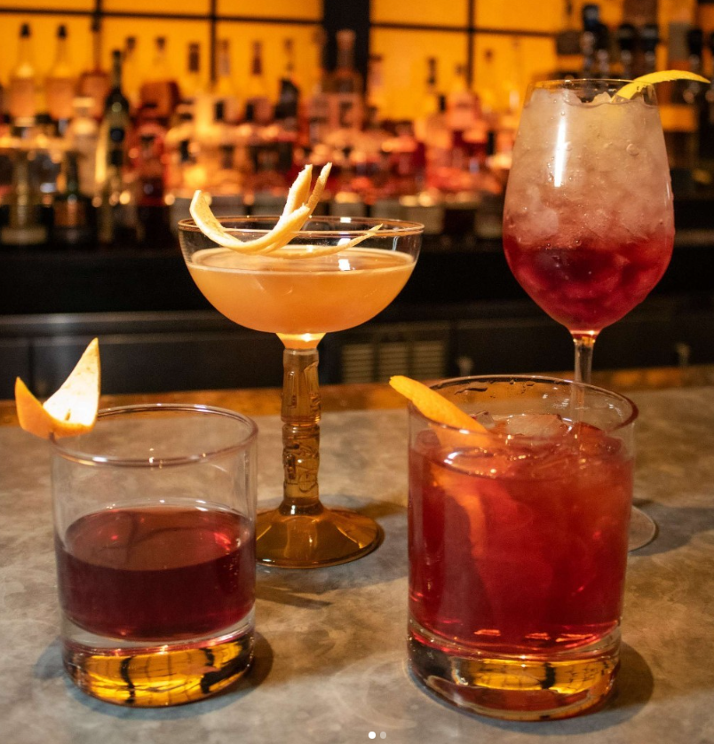A photo of 4 mocktails available at The Commoner at Hotel Monaco for Dry January.