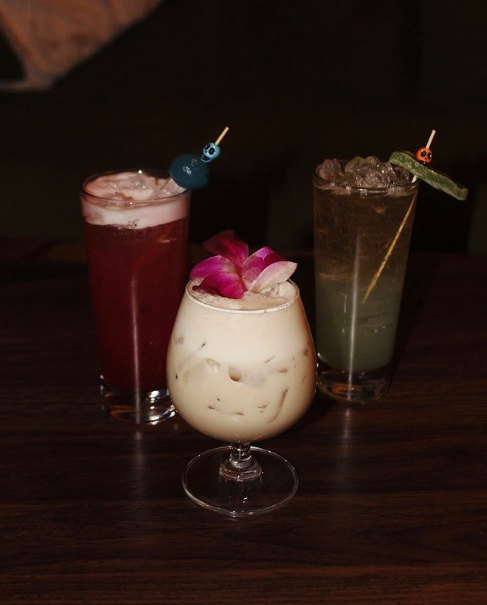 A photo of 3 mocktails available at the PA Market for Dry January.
