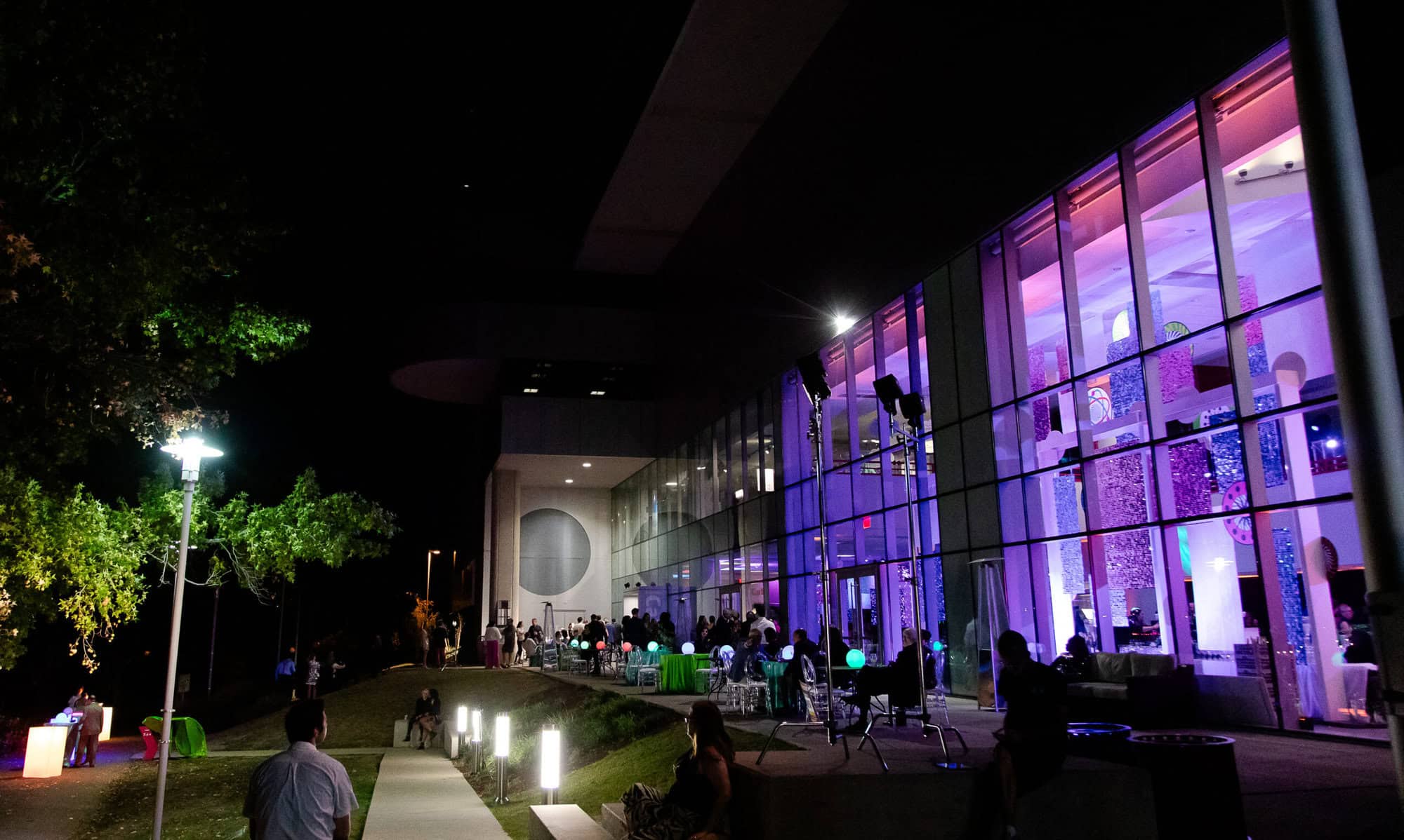 A photo of outside the Carnegie Science Center on the night of the Geek Out Gala.