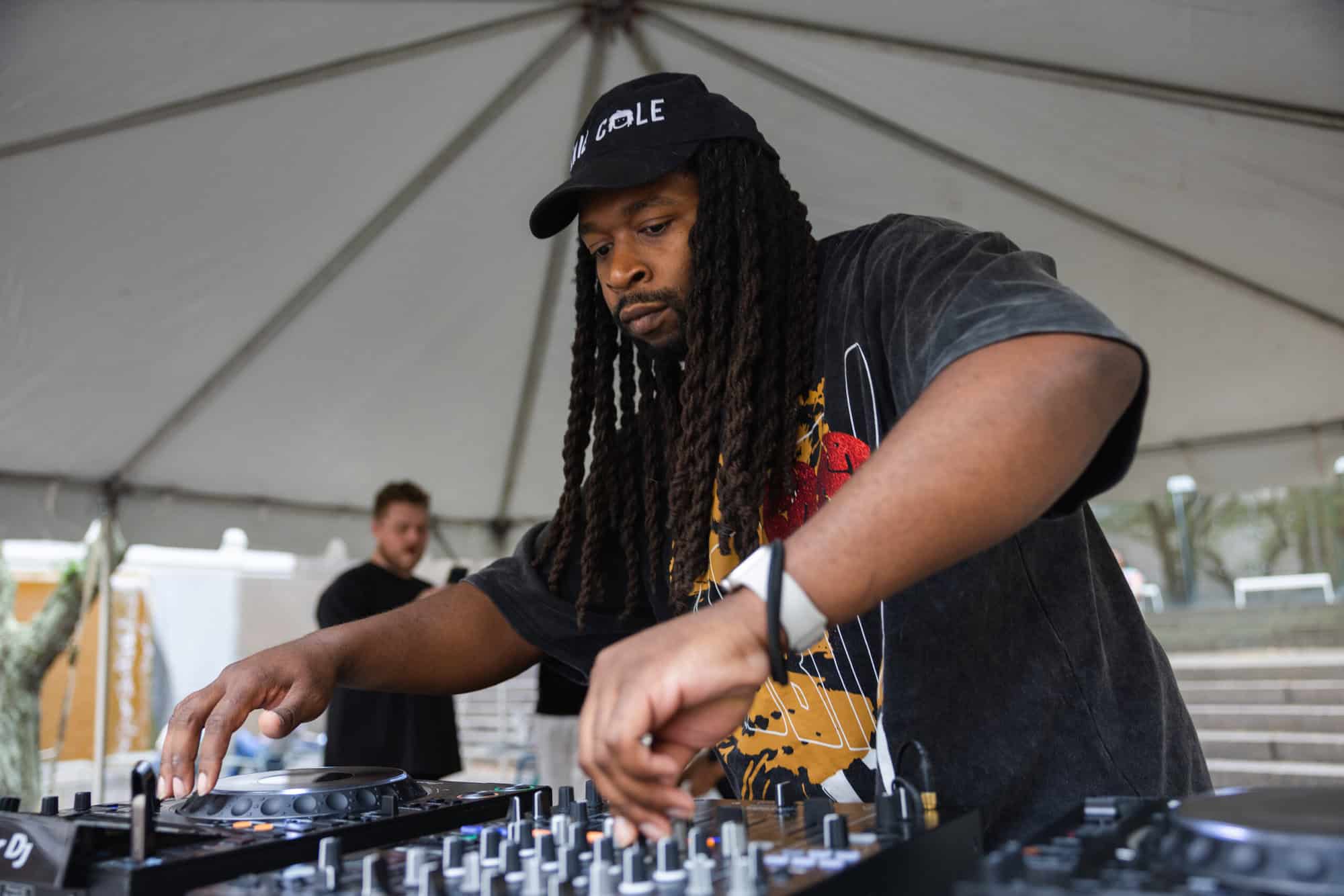 A photo of a DJ playing at Inside Out.