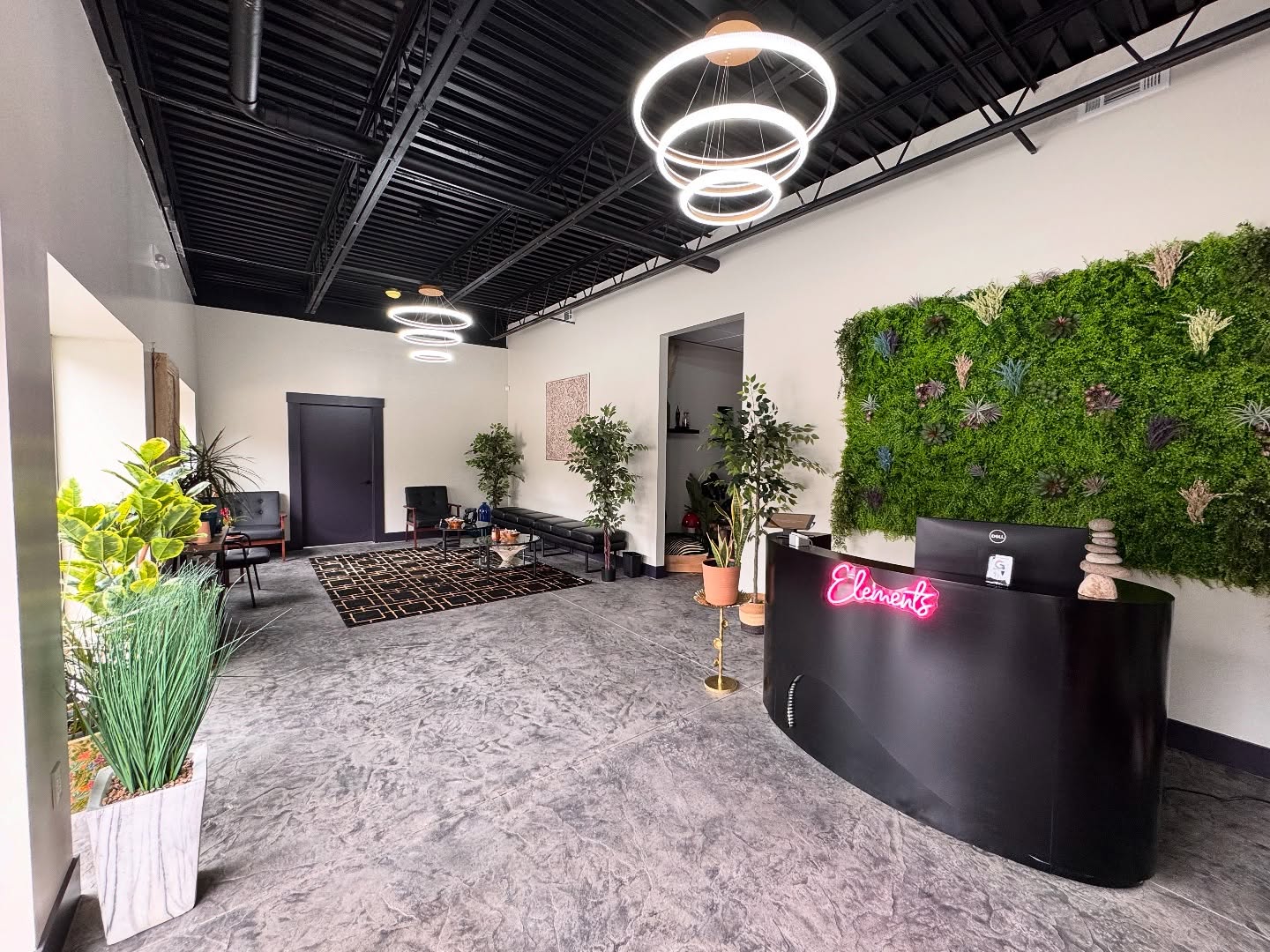 A photo of the lobby / front desk area at Elements.