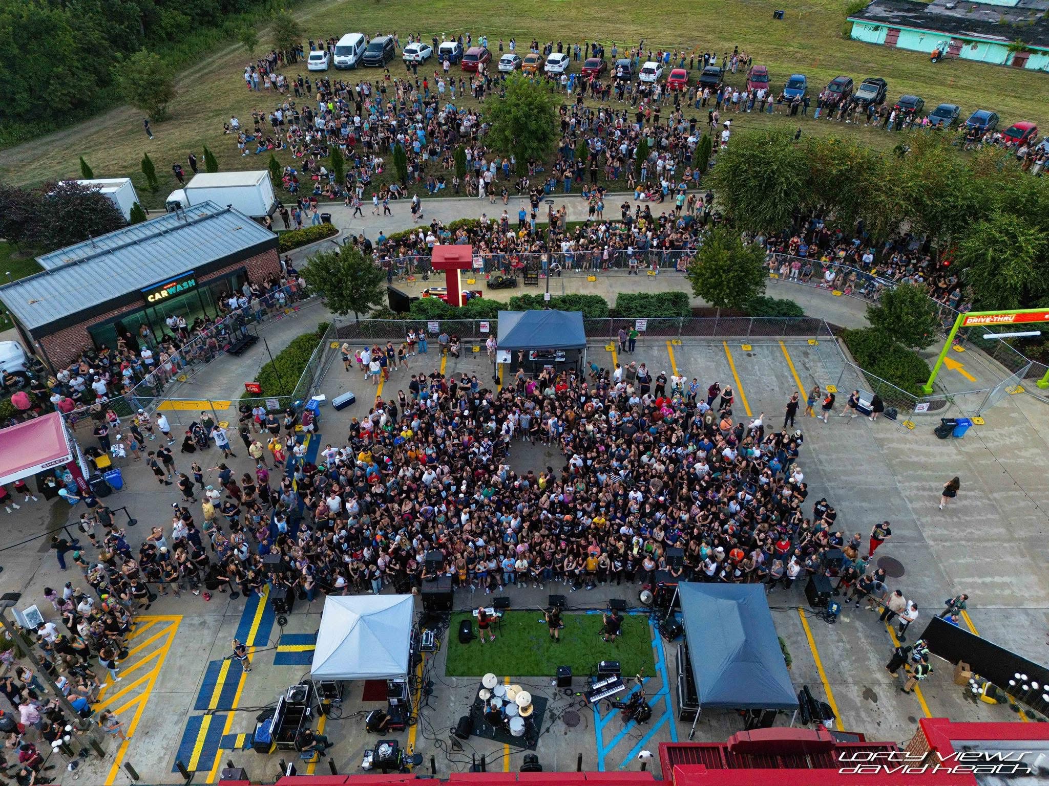 A birds eye view of the crowd at Sheetz for Eyewash and The All-American Rejects.