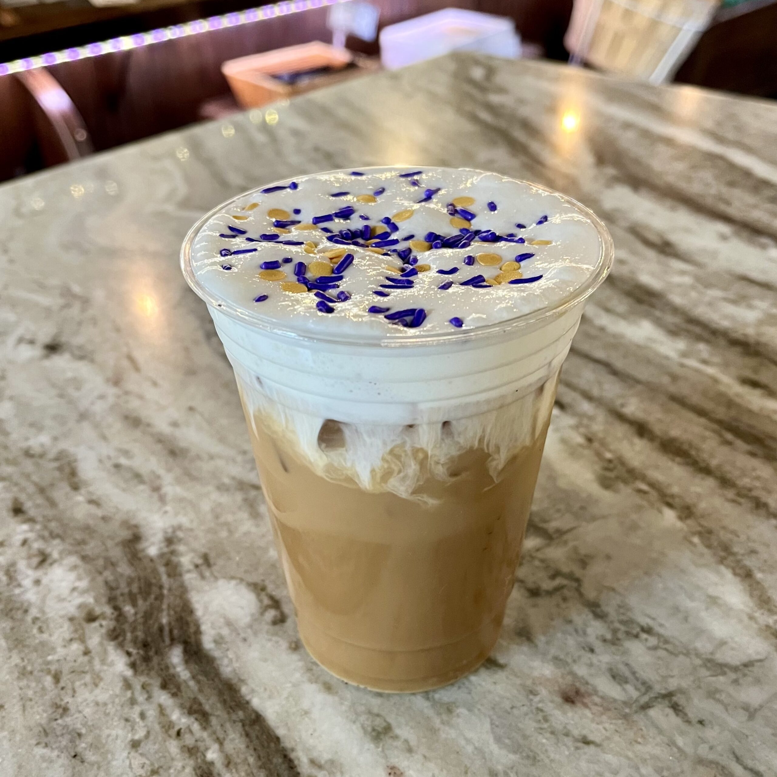 A photo of the Midnight in Paris Latte from Nicholas Coffee & Tea Co.