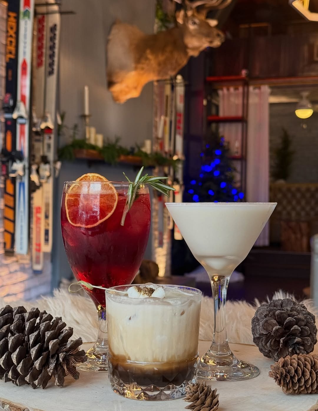 A photo of 3 holiday cocktails at the Aspen at Spritzery.